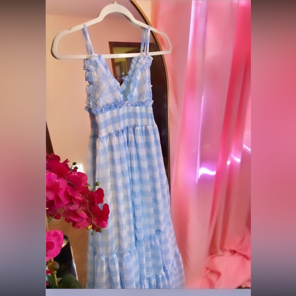 Able Light Blue Ruffled Dress
